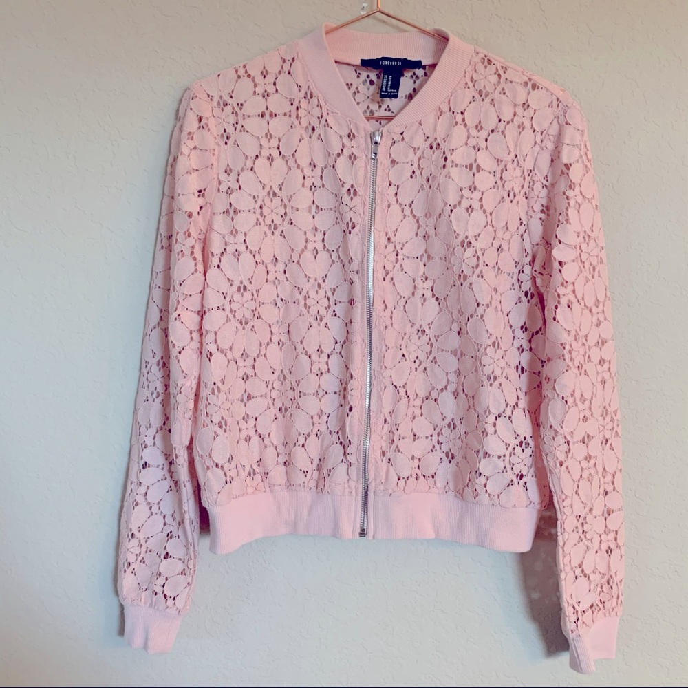 Forever 21 pink lace jacket size M